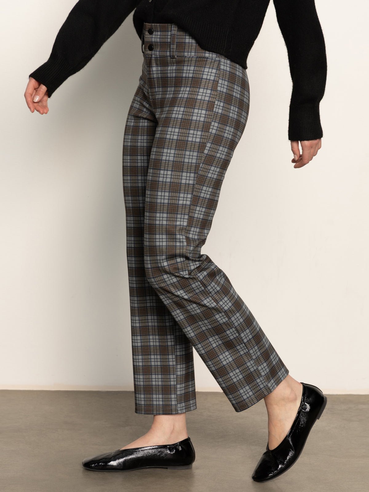 90's Straight Legging Burnt Olive Plaid