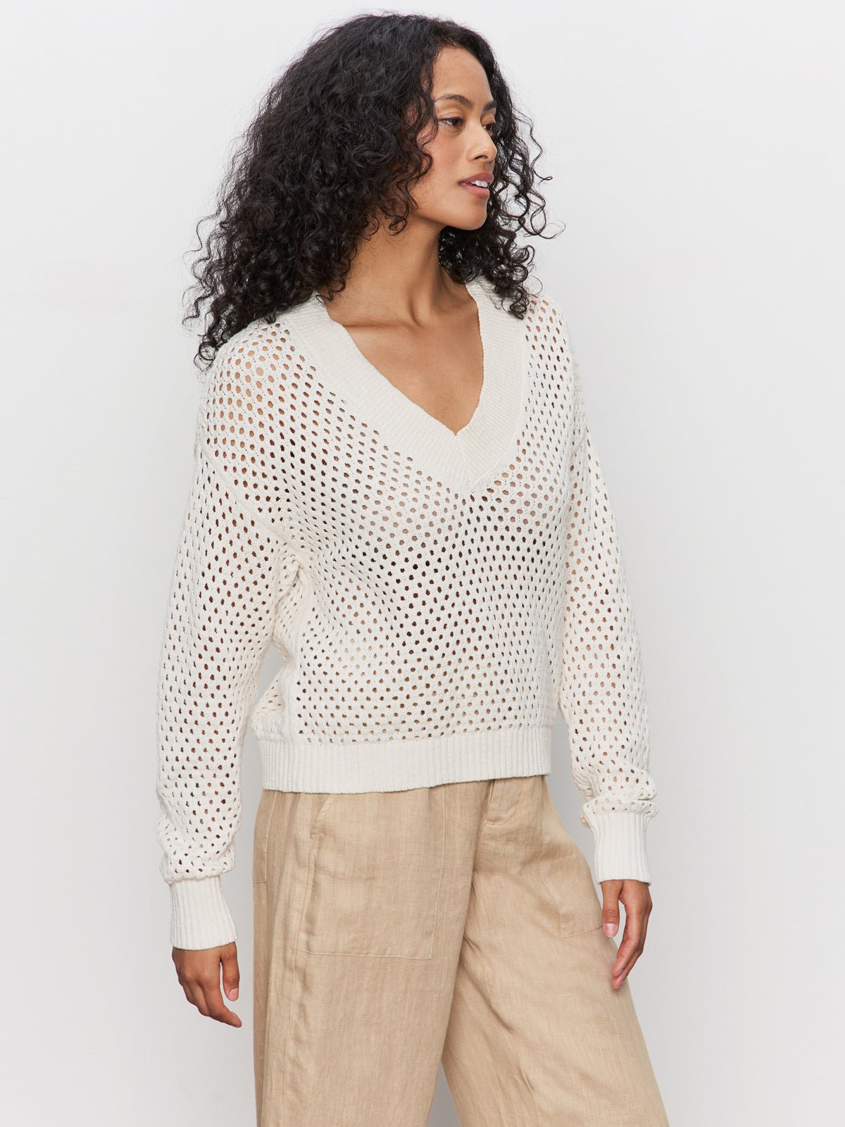 Airy Openwork Sweater Macrame