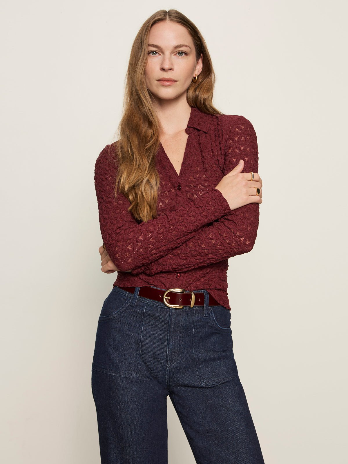 All Day Belt Dark Crimson