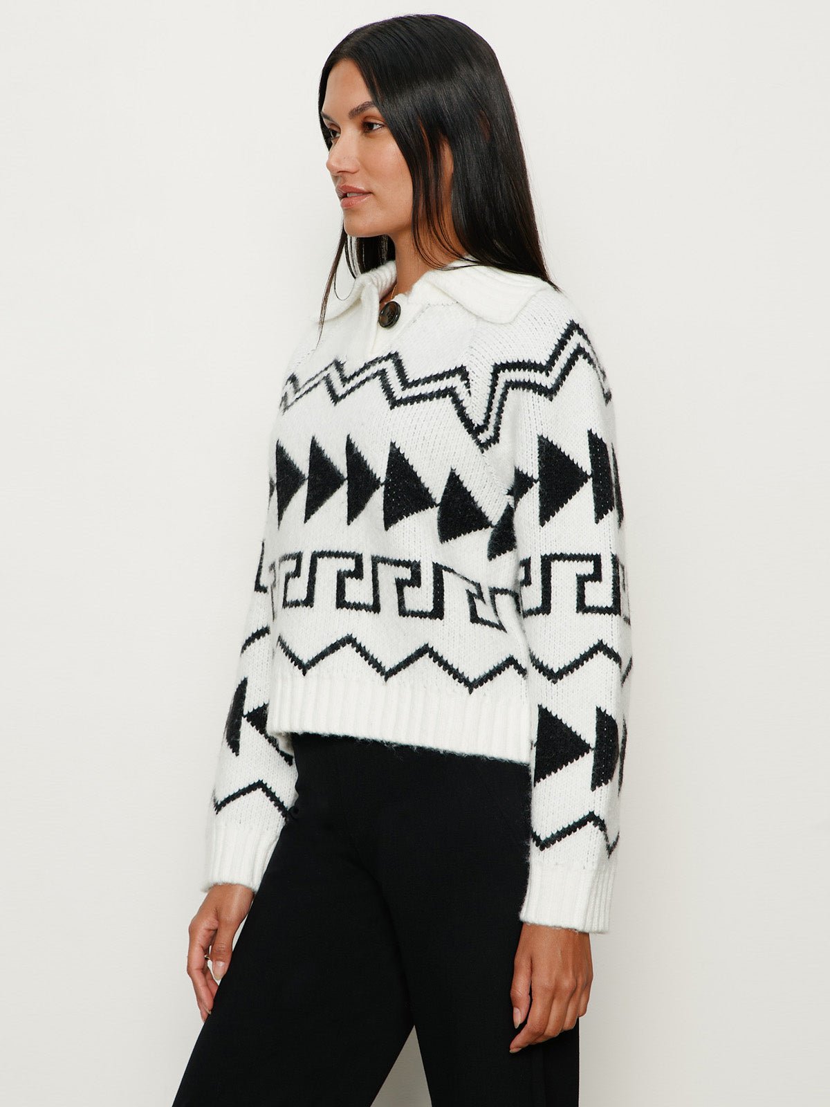 Below Zero Fairisle Popover Chalk And Black Fairisle