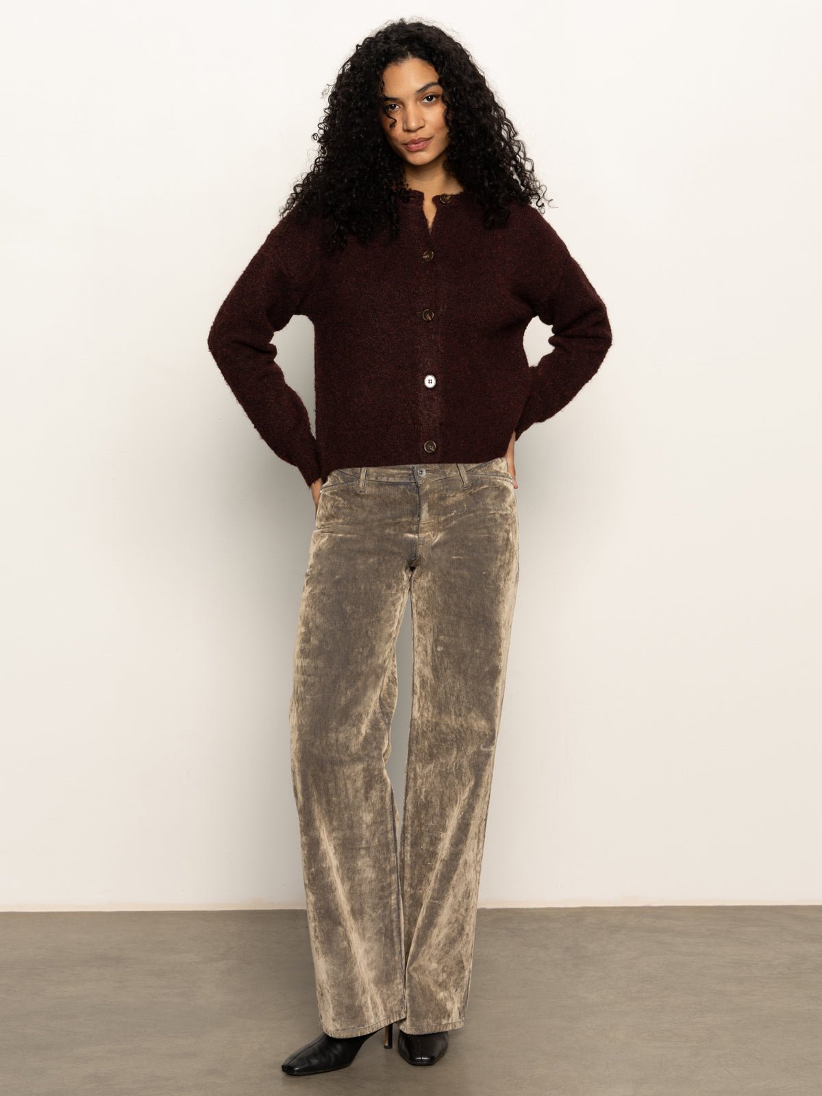 Boucle Cardi Dark Crimson