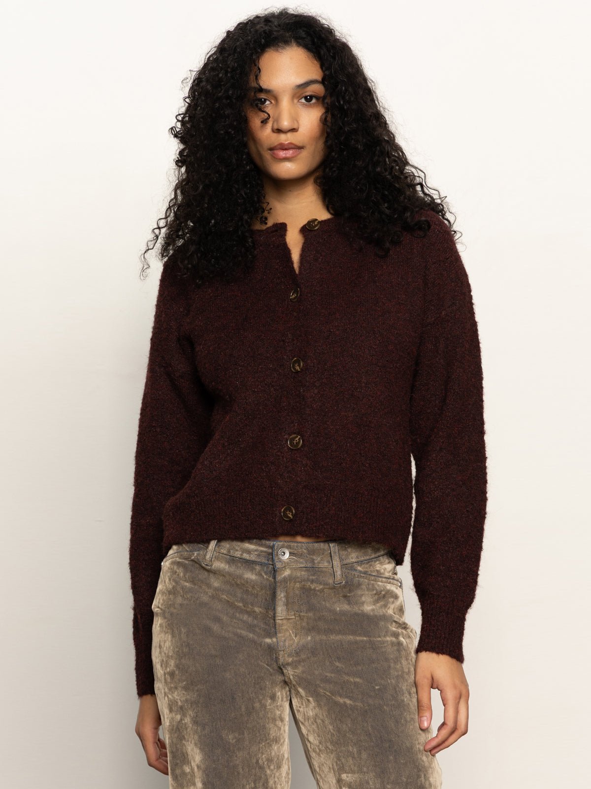 Boucle Cardi Dark Crimson