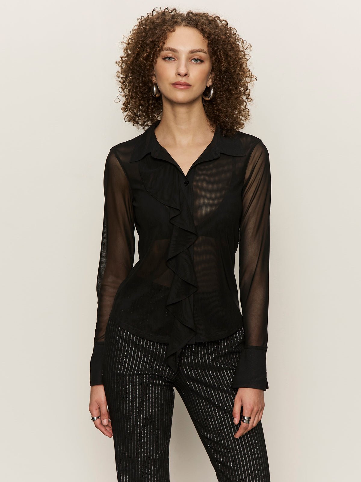 Dreamland Ruffle Top Black